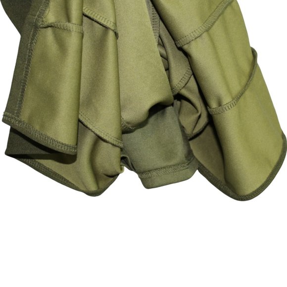 Windsor Medium Olive Green Monica Formal Dress Feather Trim Strapless Split Long - Picture 13 of 16